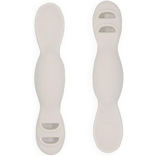 Yeah Baby Goods All You-Tensil, 2 Pack – Silicone Baby Led Weaning Spoon & Dipper - Self-Feeding Spoon Designed by Feeding Specialist to Support Development, 4+ Months Baby Utensils, (Coconut Cream)