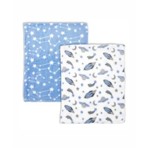 Baby Boys Cozy Flannel Fleece Blankets, Pack of 2