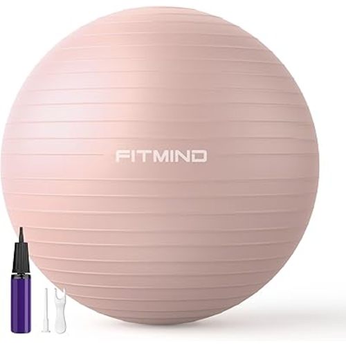 FITMIND_ Extra Thick Exercise Ball Yoga Ball 22in/26in/30in for Workout Pregnancy Stability,Anti-Burst and Slip Resistant Swiss Ball with Pump for Yoga, Pilates, Fitness,Birthing,Physical Therapy