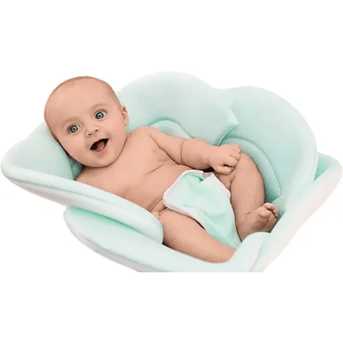 Soothing Company Baby Bath Pillow, Baby Newborn Essential, Baby Bath Cushion, Soft Easy to Dry, Baby Bath Flower for Bathtub or Sink, Baby Bath Sink Perfect for 0-6 Months, Baby Bathtub Mat (Green)