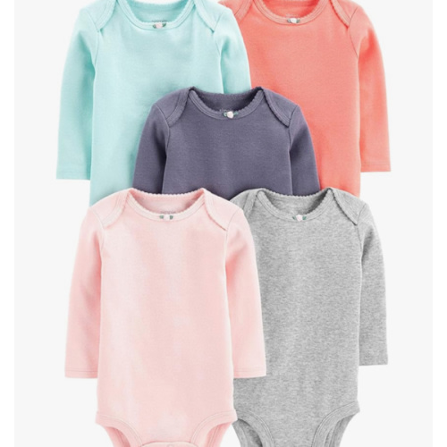 Simple Joys by Carter's Baby Girls' Long-Sleeve Bodysuit, Pack of 5