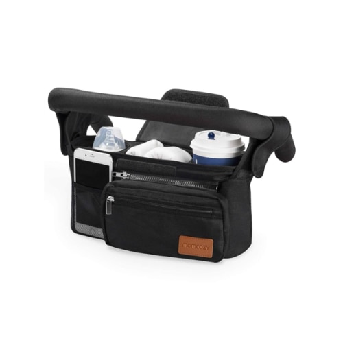 Momcozy Universal Stroller Organizer with Insulated Cup Holder Detachable Phone Bag & Shoulder Strap, Fits for Stroller like Uppababy, Baby Jogger, Britax, BOB, Umbrella and Pet Stroller