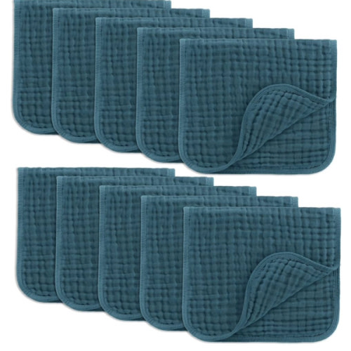 Comfy Cubs Muslin Burp Cloths Large 100% (Neptune 10-Pack, 20" X10")