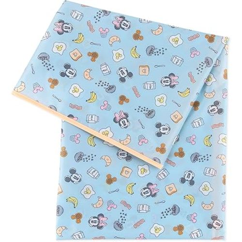 Bumkins Disney Baby Splat Mat for Under High Chair, Babies Toddlers Eating Mess Mat, Waterproof Reusable Cloth for Arts and Crafts, Play Mat for Kids, Floor or Table, Fabric 42inx42in, Mickey & Minnie