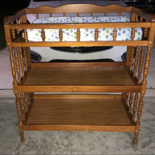 1980s vintage Jenny Lind changing table