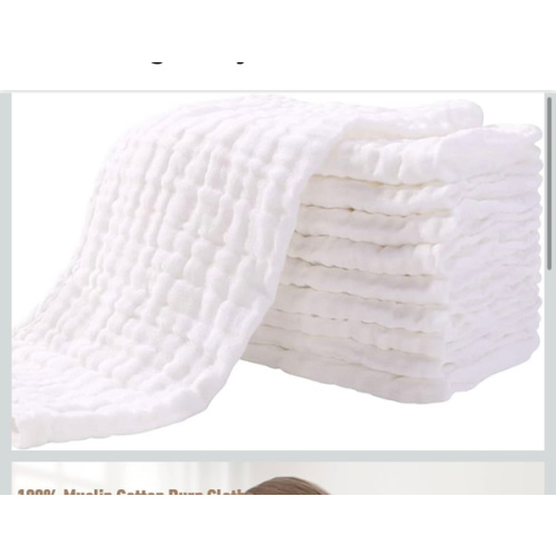 Yoofoss Muslin Burp Cloths for Baby 10 Pack 100% Organic Cotton Baby Washcloths for Boys Girls Large 20''X10'' Super Soft and Absorbent White