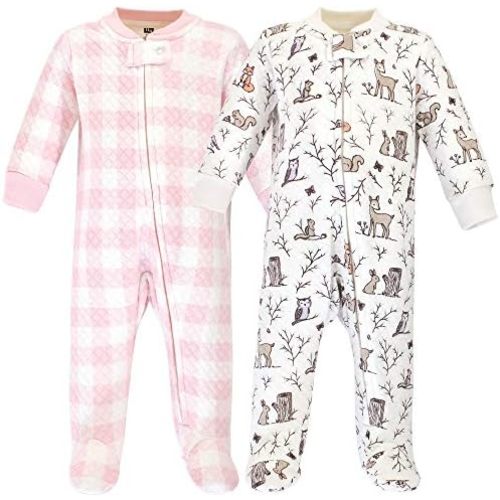 Hudson Baby Baby Girls' Premium Quilted Zipper Sleep and Play