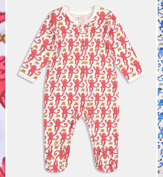 Infant Monkey Zipper Footie