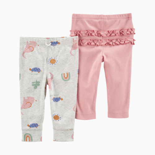 Carter's Cotton Pants (2 Pack) - Pink/Rainbows/Sun, 9 M