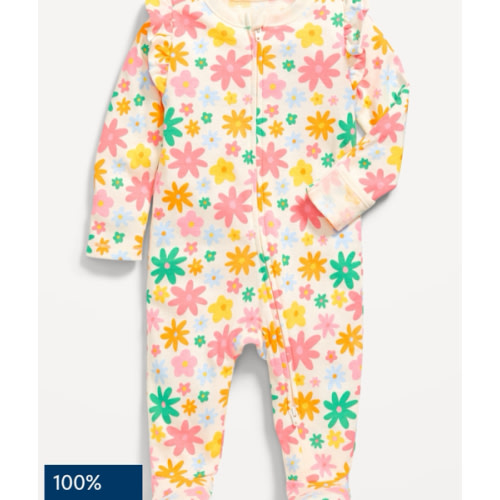Printed 2-Way-Zip Sleep & Play Footed One-Piece for Baby | Old Navy