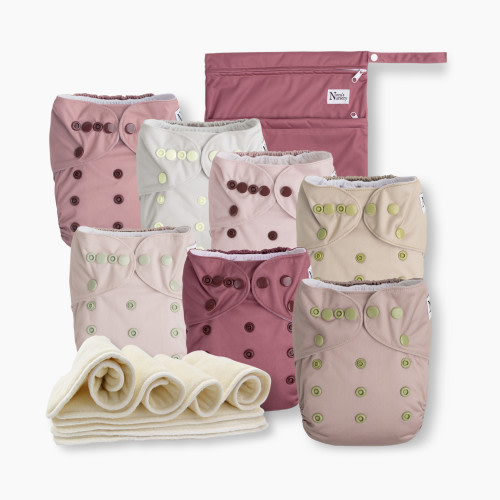 Nora's Nursery Cloth Pocket Diapers (7 Pack) - Ballet Slippers