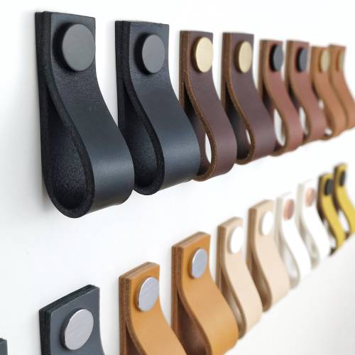 Leather pull for furniture / Leather cabinet pull / Drawer knob / kitchen handle premium leather