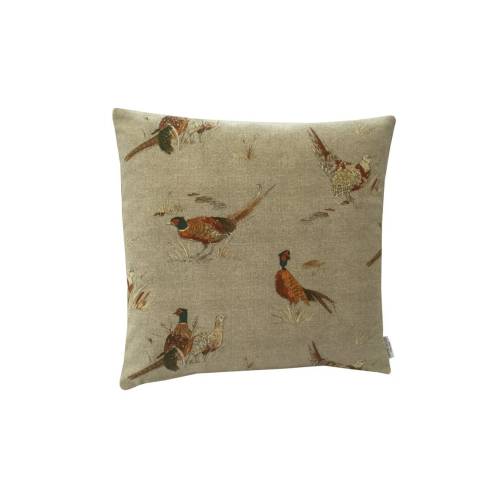 Pheasant game birds&#39; beige, brown country animals linen home accessories throw cushion cover/sham Pillowcase