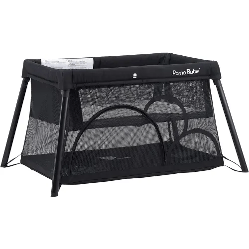 Pamo Babe Travel Crib, Portable Crib for Baby Lightweight Baby Travel Playpen, Foldable Travel Playard with Comfortable Mattress for Babies