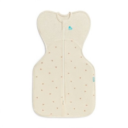 Love to Dream Baby Swaddle Up Sleep Sack - Cotton Fleece 1.5 TOG Sleeveless Wrap - Oat Twigs - S: Botanical Pattern, Breathable Fabric