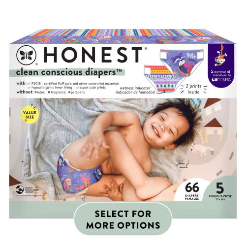 The Honest Company, Clean Conscious Diapers™, Alebrijes Magicos + Colores Misticos, Size 5, 66 Count Large Box