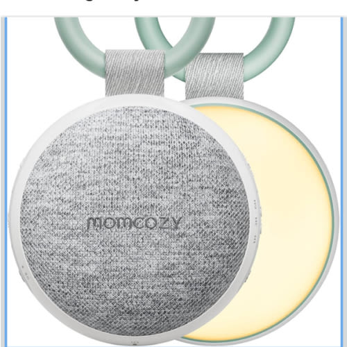 Momcozy Portable Sound Machine with Night Light, White Noise Sound Machine for Baby, 20 Soothing Sounds, Sound Therapy, Long-Lasting Power, Timer, Clips on Stroller, Baby Shower Gifts