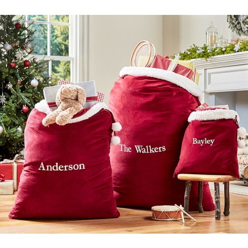 Red Velvet Santa Bags