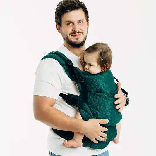 My First Baby Carrier - LennyUpGrade PRO, Standard Size, herringbone weave 100% cotton - EMERALD