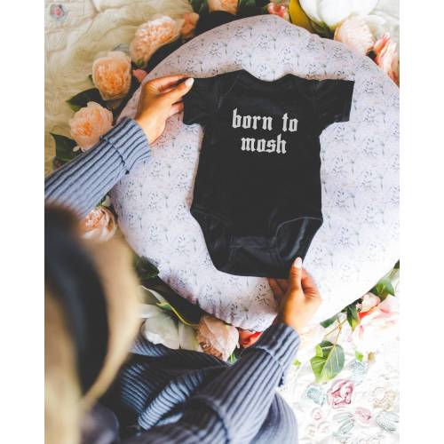 born to mosh baby/toddler shirt, goth baby gift, emo baby gift, elder emo pregnancy announcement, emo newborn gift, goth toddler, emo kid