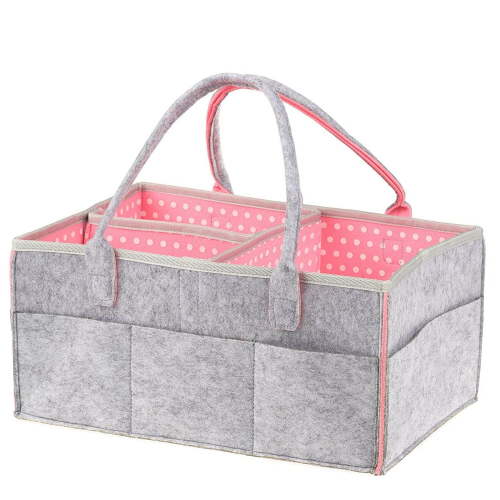 Baby Travel Diaper Wipes Bag Nursery Organizer with Changing Station Mat Pad - Pink