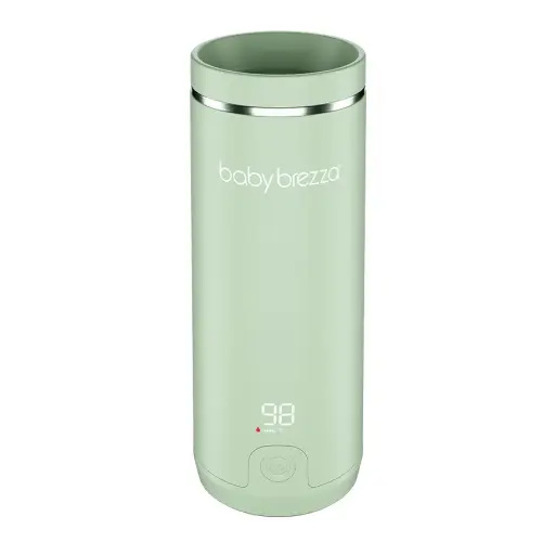 Baby Brezza Superfast Portable Baby Bottle Warmer – 67% Faster - Travel Breastmilk Warmer and Formula Warmer - Safe, Even Heating - Up to 9oz - No Adapters, Green