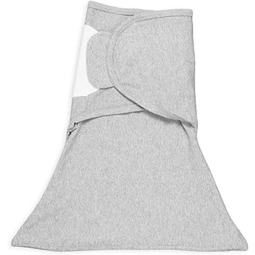 SleepingBaby Zippy Swaddle - Baby Swaddle Blanket with Convenient Bottom Zipper - Heather Grey - Small/Medium