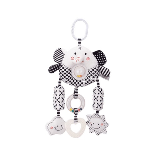 KEINXS Baby Toys for 0 3 6 9 to 12 Month, Newborn Stroller Toys Hanging Baby Rattle Toys, Soft Plush Black and White High Contrast Sensory Toys, Baby Bed Crib Travel Car Seat Toy Infant Toys