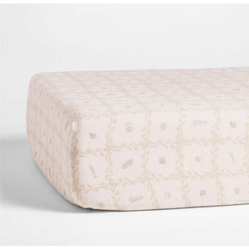 Lulot Green Seasape Supersoft 100% Organic Cotton Baby Crib Fitted Sheet by Jake Arnold