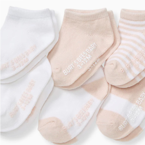 Solid & Stripes Organic Cotton Baby Ankle Socks 6 Pack - Ranunculus – Burt's Bees Baby