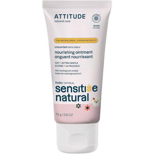 Attitude Protective Body Ointment, Plant and Mineral-Based Ingredients, Vegan and Cruelty-free Personal Care Products for Sensitive Skin, Unscented, 2.5 Fl Oz