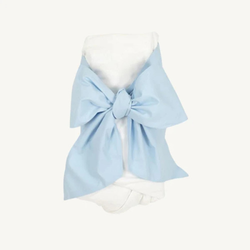 Bow Swaddle ® - Breakers Blue Seersucker