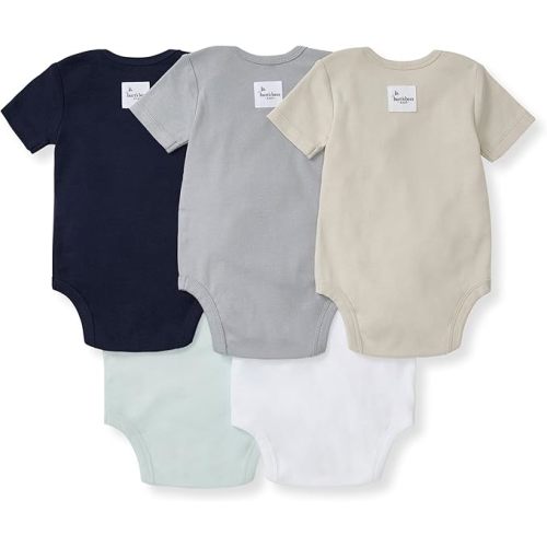 Burt's Bees Baby Unisex Baby Bodysuits, 5-pack Short & Long Sleeve One-pieces, 100% Organic Cotton Bodysuit