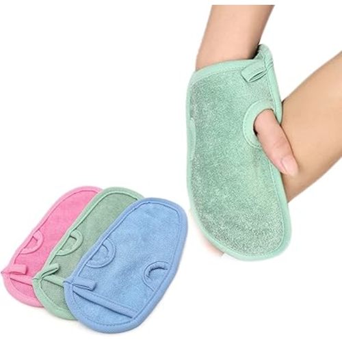 3 PCS Bathing Shower Mittens Body Wash Massage Spa Mitt Towel for Adults Children Body Back Rubbing Exfoliating Washing Cleaning Color Random