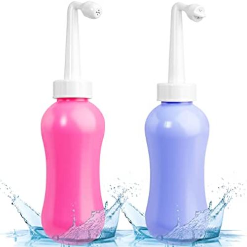 450ML(15.2 OZ) Peri Bottle for Postpartum Care 2 Pack, Portable Travel Bidet for Women, Upside Down Postpartum Peri Bottle for Perineal Recovery and Cleansing After Birth