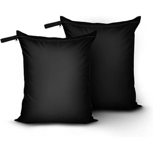 OTraki Travel Laundry Bags 2 Pack Wet Bag for Swimsuit and Towels Waterproof Wet Dry Bag 16 x 20 inch Dirty Clothes Gym Laundry Bags with Handle for Beach Swimming Workout Yoga Black