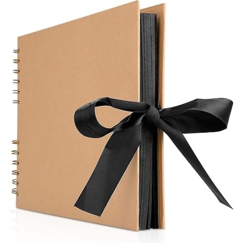 INNOCHEER Brown 8X12 Self Adhesive Scrapbook - 40 Sheets, 80 Pages, Hard Cover, Non-Fading Thick Craft Paper