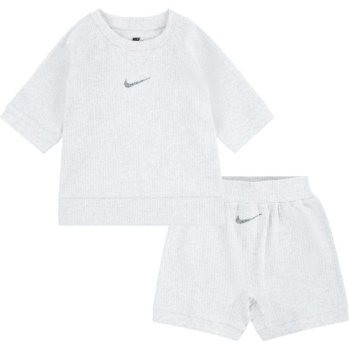 Baby Ready Set Rib T-Shirt & Shorts Set, 12M, Birch Heather