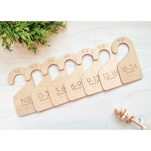 Modern Baby Closet Dividers | Wooden Closet Dividers Baby | Clothes Size Markers for Babies | Organize Baby's Closet |Baby Shower Gift Ideas