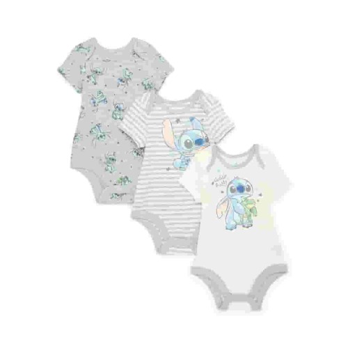 Disney Baby Wishes + Dreams Character Infant Baby Short Sleeve Bodysuits, 3-Pack, Sizes Newborn-12 Months