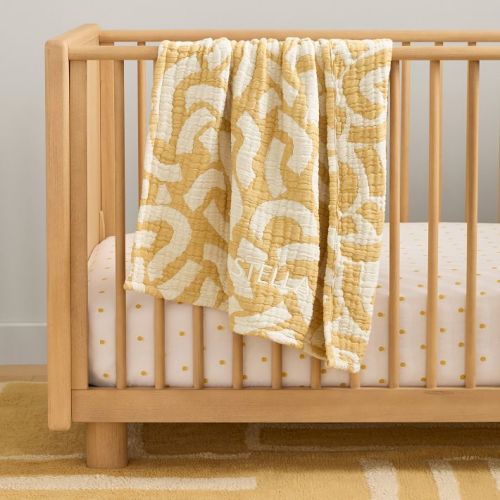 Sprinkled Waves Baby Blanket (Yellow)
