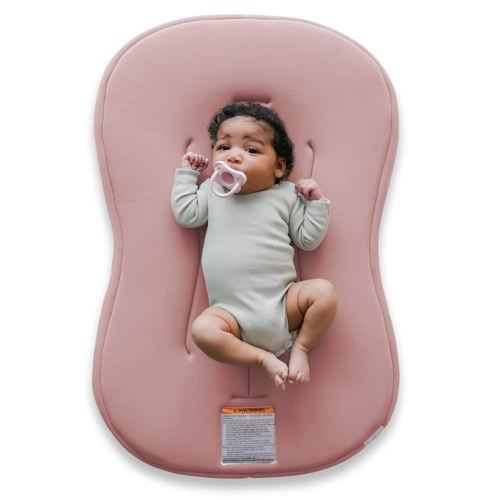 Snuggle Me® Baby Lounger Curve (0-6 Months) - Premium Organic Cotton with Foam Core, Machine-Washable Cover, Buttery-Soft & Breathable Infant Lounger with Travel Bag (30 in x 20 in x 1.9 in) - Gumdrop