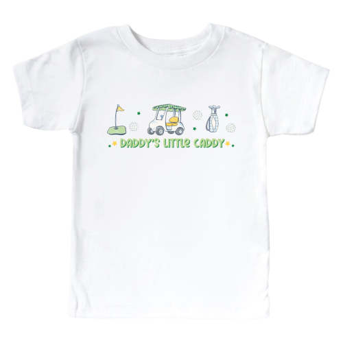 Daddy's Little Caddy Kids Graphic Tee | White