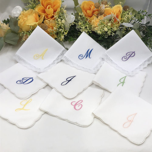 Personalized  Monogrammed Handkerchief Women, Embroidered Gift Hankie, Bridesmaids, Birthdays, Weddings