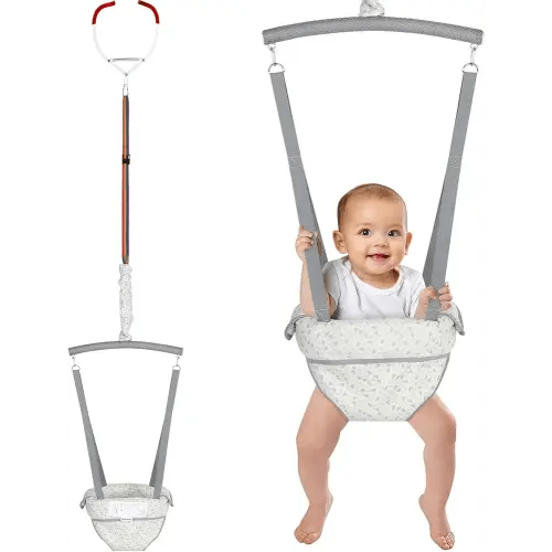 Slevoo Baby Jumper, Baby Doorway Jumper with Door Clamp Adjustable Strap, Fun Activity for 6-12 Months Baby Infant