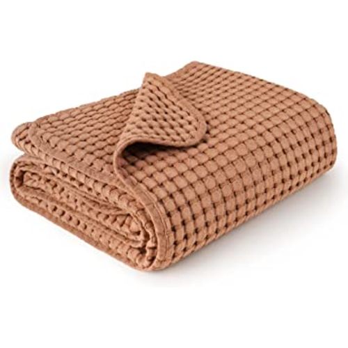 Konssy Waffle Baby Blankets, Nursery Blankets for Boys Girls, Swaddle Blankets Neutral Soft Lightweight Toddler and Kids Throw Blankets(Brown) : Baby