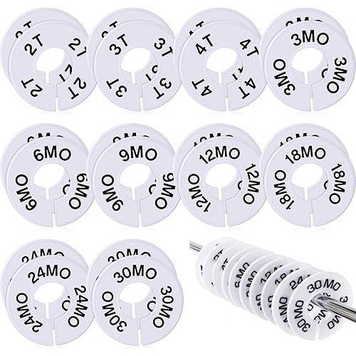 Blulu 10 Pack Clothing Rack Size Dividers Round Hangers Dividers