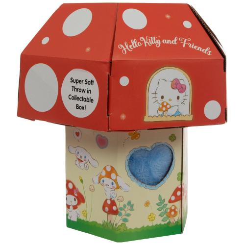 Hello Kitty Mushroom Throw Blanket In Collectible Box