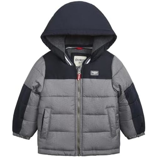 OSHKOSH B'GOSH Baby Boys' Fleece-Lined Hooded Puffer Jacket Winter Coat