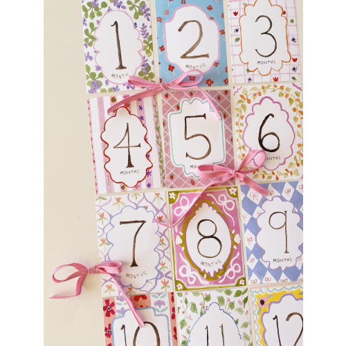 Vibrant Painted Baby Milestone Marker Cards